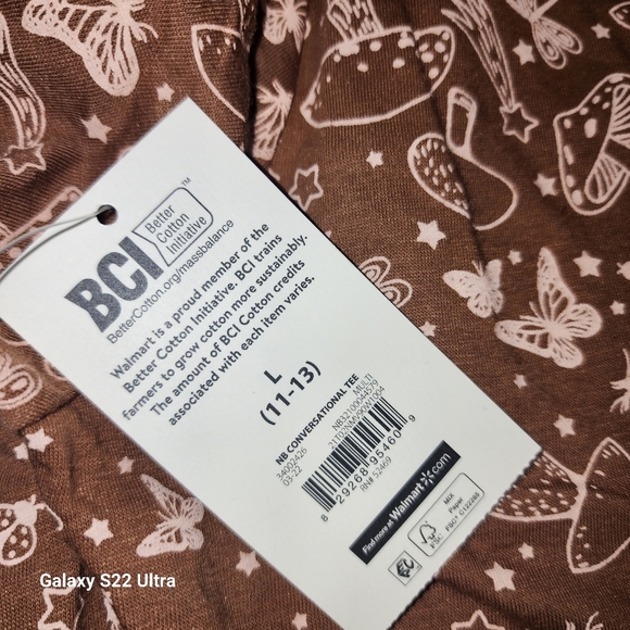 No Boundaries mushroom ringer tee top brown short sleeve t-shirt Large 11-13 - Picture 7 of 7